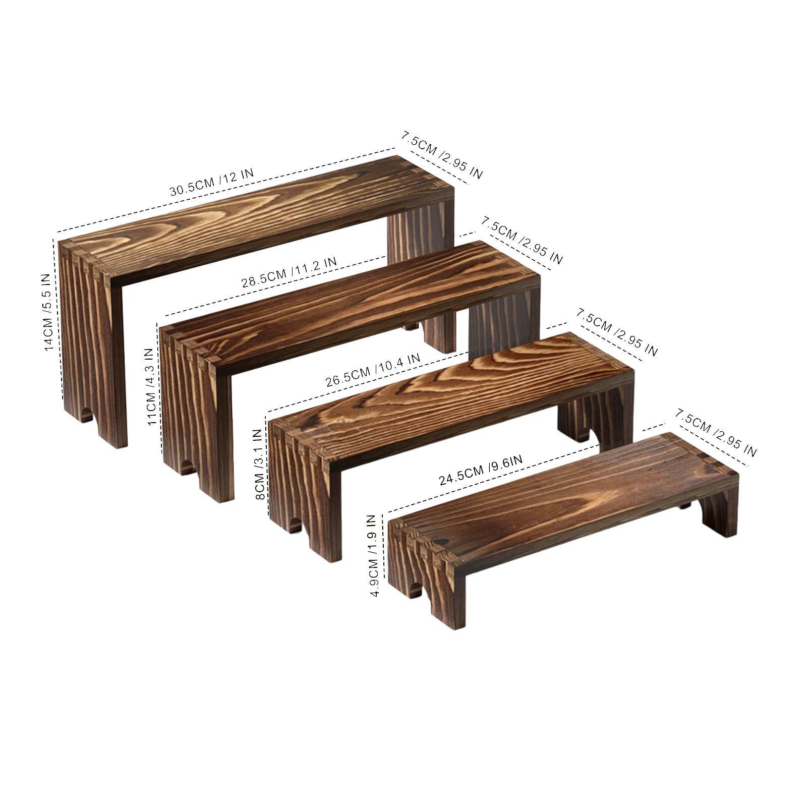 4개의 나무 받침대 컵케이크 스탠드, 쌓을 수 있는 다 - Display Risers Set 리뷰 및 가격
